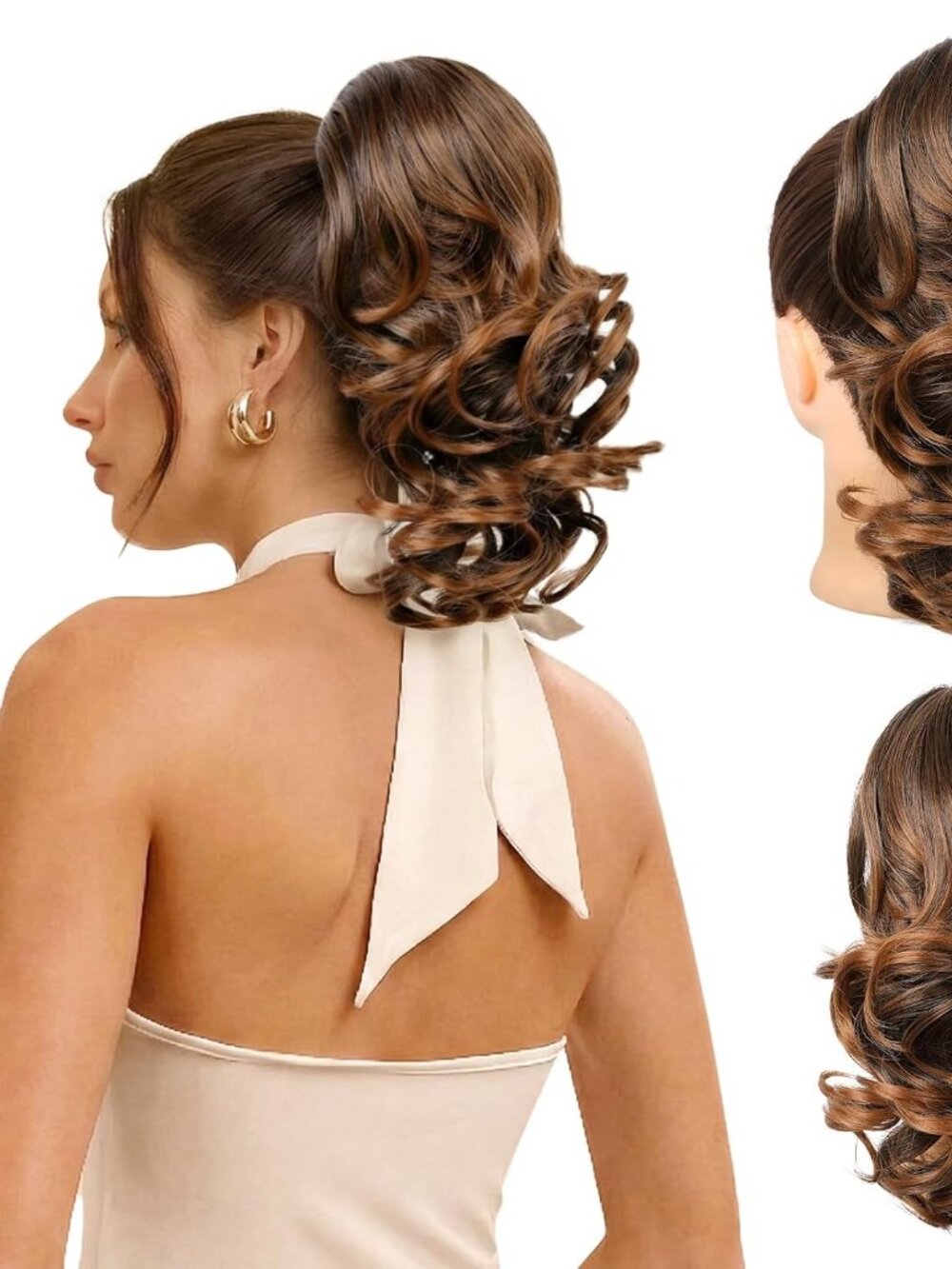 Ponytail Extension, 14 Inch Short Drawstring Ponytail Hair Extension for Women